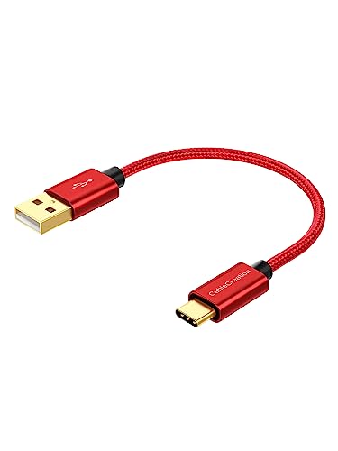Short USB C to USB A 6inch,USB A to Type C Cord for iPhone/Laptop/Carplay | 3A Fast Charging, 480Mbps, 56Kohm Pull-up Resistor,for Powerbank Cellphone Android Auto - color: Red, size: 0.5FT