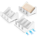 Silicone Soap Dish,3PCS Self Draining Bar Soap Holder for Shower,White | Self draining silicone soap dish with drainage,waterfall design keeps bar soap dry,extended soap holder for shower,bathroom - color: 3*white