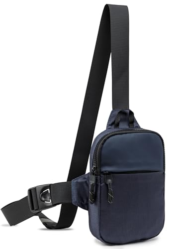 higouta Mini Sling Bag for Men Women, Small Crossbody Casual Utility Chest Phone Bag for Travel Workout - color: Nave Blue