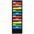 Essex Wares- 10 Pocket File Folder Pocket Chart, Black, 14" Wide x 47" Tall | Versatile Wall Hanging File Folder Organizer for Classrooms, Offices, Home, and More - Wall Folder Organizer - size: 10 Pocket