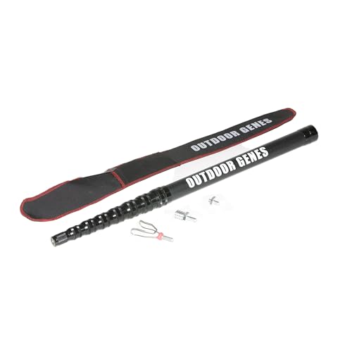 Extendable Climbing Stick Clip Pole with Carabiner, 125 in | Carbon Fiber Construction, 125 in Extendable Reach, 25 in Folded Length, 3 Stainless Steel Adapters, 545 g Lightweight