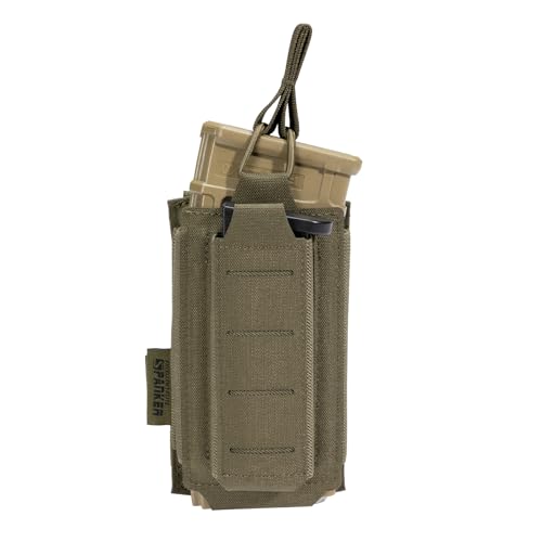 EXCELLENT ELITE SPANKER Tactical Open-Top Single/Double/Triple Molle Mag Pouch for Pistol Mag Pouch Tactical Bag Accessories Holder - color: Ranger Green