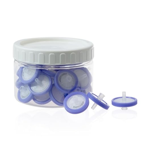 PEKYBIO 30 Pack PVDF Syringe Filters, Lab Filters Hydrophilic 0.22um Pore Size, 25mm Diameter Filtration - size: 25mm 0.22um