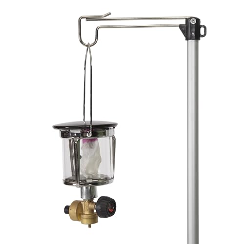 Stansport Propane Mantel Lantern – Outdoor Light with Adjustable Brightness, Carry Handle, Ventilated Hood, High-Output, Portable, for Emergency, Backpacking, Camping – Mantels Included - style: Single