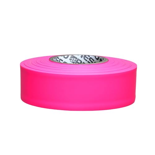 NO Adhesive, Presco PresGlo Arctic Roll Flagging Tape 5 mils Thick, 1-3/16 in. x 50 yds. (Neon Yellow)