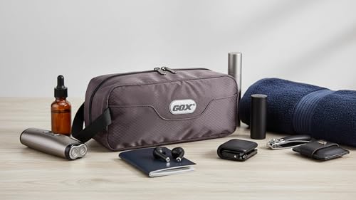 Small Travel Toiletry Bag for Men, Dopp Kit Mens, Zipper Pouch for Travel - color: Grey