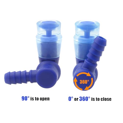 Hydration Bags Bite Valve Mouthpiece Replacement Bite Valve Replacement | leak-proof & durable for Cross Country Bladder Bag Detachable Universal Manual Switch for Any Hydration Pack System - style: 2 Pack mouthpiece replacement(blue）