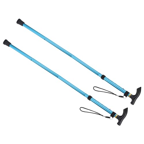 M METERXITY Trekking Poles - Collapsible Hiking Walking Sticks, Telescopic & Folding, Apply to Women Walking Backpacking - color: Blue