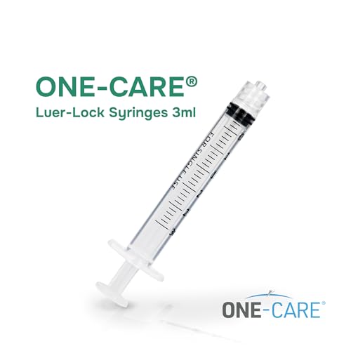 ONE-CARE 3ml (3cc) Luer-Lock Syringes, LDS, Sterile, Blister-Packed, 100/bx | High-Transparency Barrel, Precise Graduation for Accurate Dosing, Silicone-Lubricated Smooth Plunger Movement, Safe Backstop - size: 3ml