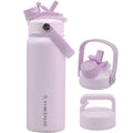 18oz Stainless Steel Water Bottle with 2 in 1 Lid | Triple Wall Vacuum Insulated | Leak-Proof, Carry Handle, Wide Mouth Travel Mug | BPA-Free for Kids & Adults (Lavender Cream, 18oz) - color: Lavender Cream, size: 18 Ounces