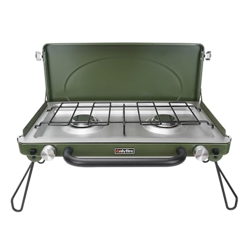 Portable Camping Gas Stove 2-Burner - color: Green