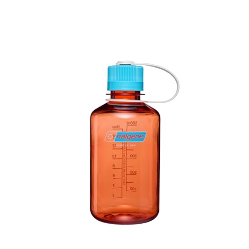 Nalgene 16 oz Narrow Mouth Water Bottle, Thrill & Motion, Flame w/Blue Atoll - color: Flame w/Blue Atoll, size: 16 Ounces