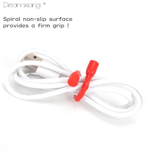 8Pcs 3-inch Silicone Cable Ties Reusable Steel-Core Silicone Twist Cable Tie Straps for Bundling and Organizing Colorful Bendable Holder Strap for Indoor and Out All Purpose, Red - color: Red, size: 3 Inch