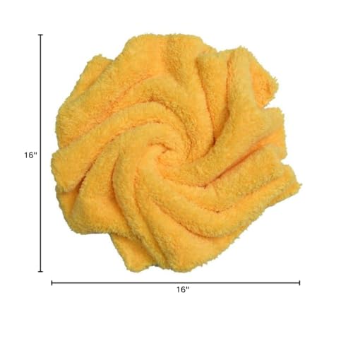 CARCAREZ Microfiber Towels for Cars, Car Drying Wash Detailing Towel with Plush Edgeless Microfiber Cloth (Yellow) - color: Yellow