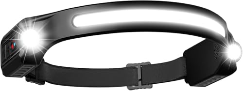 LED Headlamp Rechargeable,Head Lamp with Red Light 260°Wide Beam Headlight | 8 Modes,Waterproof,Motion Sensor,Head Torch Flashlight,Bright Headlamps for Adults Camping,Running,Hiking,Fishing,Hunting - size: 1 Pack