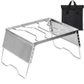 REDCAMP 12" Portable Open Fire Campfire Grill, 304 Stainless Steel Firepit Folding Campfire Grill Grate with Windscreen Height Adjustable Legs and Bag for Outdoor Backpacking Hiking Picnics BBQ - size: Windscreen 12"x9.5"x7.5"