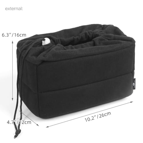 Koolertron Shockproof Camera Photo Bag for SLR TLR Camera Insert Partition Padded Case,Can be Put Directly Into the SLR Camera Bag With Freely Adjustable Compartment - color: Black