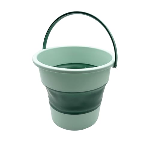 YoRise Collapsible Car Trash Can, 10L/2.6 Gallon Leakproof Plastic Auto Cleaning Bucket, Portable Vehicle Interior Garbage Organizer Accessories for Washing, Outdoor, Camping (Green)