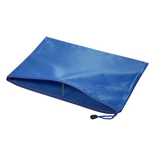 PATIKIL Waterproof Zipper File Bags 5 Pack B4 Document Storage Folders Bills Pencil Pouch for Office Travel, Blue - color: Blue