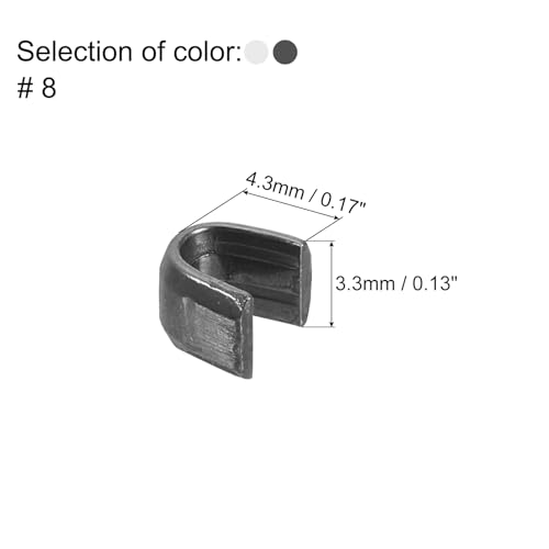 uxcell 80Pcs Zipper Slider Retainers - #8 U Shape Top Stoppers for Bags Coats Jackets Closed-end Zippers Replacing, Metallic Black & Silver Tone - color: Metallic Black/Silver Tone, size: #8