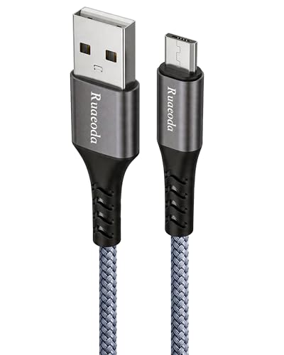 Micro USB Cable 10 ft, Android Charger Cord, High-Speed Fast Charging & Data Sync, Braided Nylon Durable Lead for Samsung Galaxy S7 S6 J7, Kindle, PS4/Xbox, Security Camera (Gray) - color: Space Grey, size: 10Ft