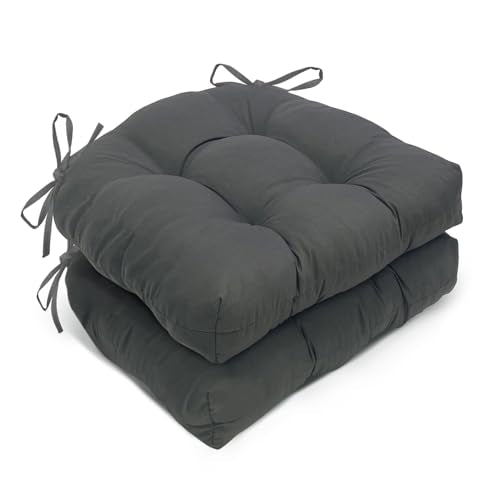 2 Pack U-Shaped Waterproof Outdoor Chair Cushions,Dark Grey - color: Dark Grey