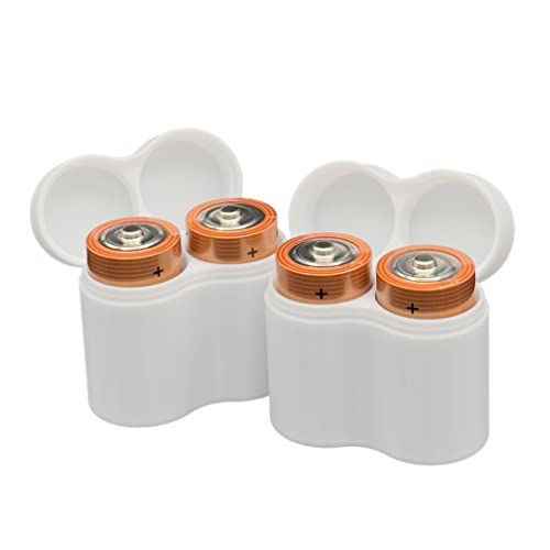Slimline C Battery Case, Soft Durable Material - Pack of 2 (Holds 2 Batteries)
