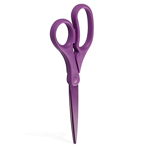 JAM PAPER Multi-Purpose Precision Scissors - 8 Inch - Purple - Ergonomic Handle & Stainless Steel Blades - Sold Individually - color: Purple, size: Standard (8 Inch)