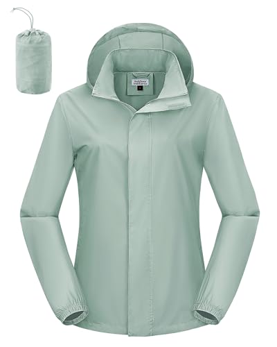 Outdoor Ventures Women's Rain Jackets Lightweight Waterproof RainCoats - color: Aqua Tone, size: Medium