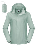 Outdoor Ventures Women's Rain Jackets Lightweight Waterproof RainCoats - color: Aqua Tone, size: Medium