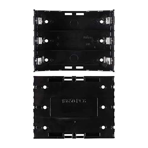 6pcs 18650 Battery Case Holder 3 Slots X 3.7V 18650 Battery Storage Box, in Parallel Black Plastic Batteries Clip Box with Pin for DIY Parallel or Series Circuit PCB Projects - color: 6pcs 18650 Battery Case Holder 3 Slots