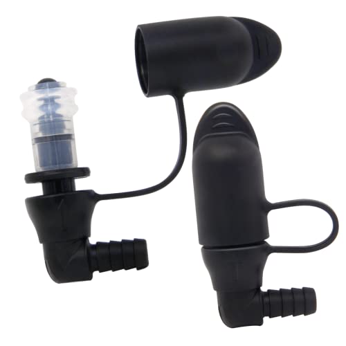 Hydration Bags Bite Valve Mouthpiece Replacement Bite Valve Replacement | leak-proof & durable for Cross Country Bladder Bag Detachable Universal Manual Switch for Any Hydration Pack System - style: 2 Pack 90 degree black