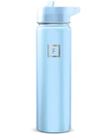 IRON °FLASK 24 oz Wide Mouth Water Bottle with Straw - color: Morning Mist, size: 24 Ounces, style: Straw - 24 Oz (1 Lid)