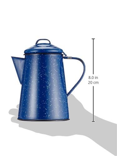 GSI Outdoors Enamel Coffee Pot to Store Hot Coffee, Tea for Camping & Farmhouse - 6 Cup - size: 6 cups