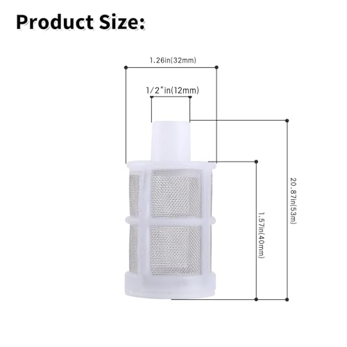Hose Connection Filter,Spray Internal Filter,Fish Tank Water Pump Suction Strainer,Removable,Tea Set,Fish Tank,Water Pump,Industrial Equipment(12 Packs) (Size:1/2''inch (12MM))
