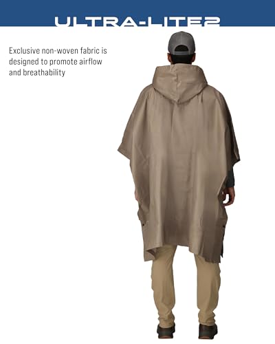 FROGG TOGGS Ultra-lite2 Waterproof, Breathable Rain Poncho - color: Khaki, style: Adult
