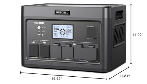 Portable Power Station 2400W, 1843.2Wh LiFePO4 UPS Home Battery Backup - color: Silver
