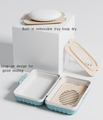 3Pcs Travel Soap Case and 3Pcs Toothbrush Travel Case Set,Leakproof Soap Dish with Lid Portable Toothbrush Holder for Traveling, Camping, Bathroom- Waterproof Drawstring Bag for Boot Backpack