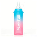 Soft Foldable Water Bottle, TPU, Collapsible Flask for Outdoor Sports, Gradient Blue and Pink - color: blue pink
