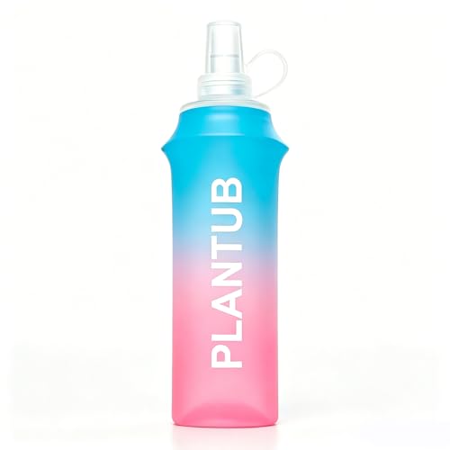 Soft Foldable Water Bottle, Gradient Blue and Pink | Unable to Stand - color: pink blue