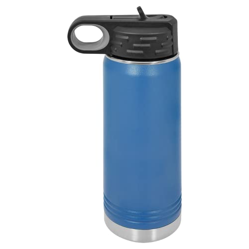 Polar Camel 20 oz Stainless Steel Water Bottle with Flip Top Lid and Straw (Royal Blue) - color: Royal Blue
