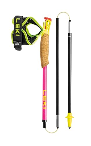 LEKI Ultratrail FX.One Superlite Trekking Poles | Carbon, Foldable, Ultralight Trail Running & Hiking Sticks - color: Pink-Yellow-Carbon, size: 105 cm