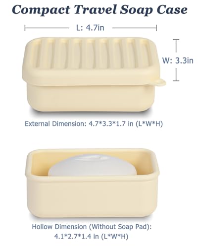 HighHerz Superior Leak-Proof Silicone Travel Soap Case, Portable Soap Container with Draining Layer, Durable Soap Box, Shatter-Proof Soap Holder for Bathroom, Gym, Travel Size Toiletry (Yellow) - color: Yellow