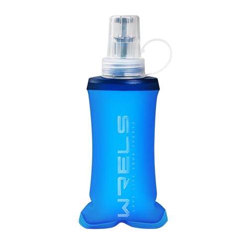 WRELS Soft Flasks Running Water Flask Folding Soft Water Bottles Small for Outdoor Sports Hiking Hydration Pack 5oz/8oz/17oz(BLUE,5oz) - color: Blue, style: 150ml/5oz