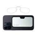 Always With You by ThinOptics Classic Reading Glasses + Case that Sticks to Your Phone - Ultra-Thin Armless Pocket Readers - color: Metal Case / Clear Frames