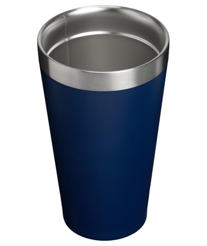 STANLEY Adventure Stacking Beer Pint Glass | Stackable Drinking Cup for Cold Beverages | Dishwasher Safe | Insulated Stainless Steel Tumbler | BPA-Free - color: Team Navy Red, style: Modern