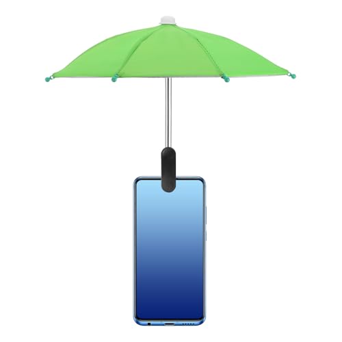 Phone Umbrella - Adjustable Cell Phone Umbrella Sun Shade with Stable Clip Universal Mini Cellphone Shade Cover for Beach/Pool/Outdoor, Green - color: Green