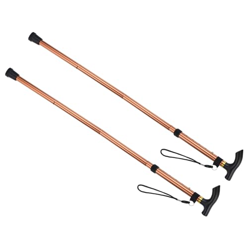 M METERXITY Trekking Poles - Collapsible Hiking Walking Sticks, Telescopic & Folding, Apply to Women Walking Backpacking - color: Brown