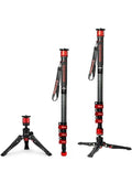 IFOOTAGE Cobra 3 C180F Carbon Fiber Video Monopod 71" | Travel Monopod with Base, Professional Video Monopod with Tripod Base, Max Load 10KG - size: C180F (Carbon)