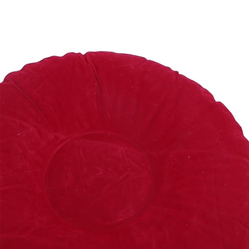 Inflatable Flocking Stool, Lightweight Portable Ergonomic Design Soft Flocking Inflatable Foot Rest Sitting Stool for Outdoor Camping Picnic Fishing - color: Red